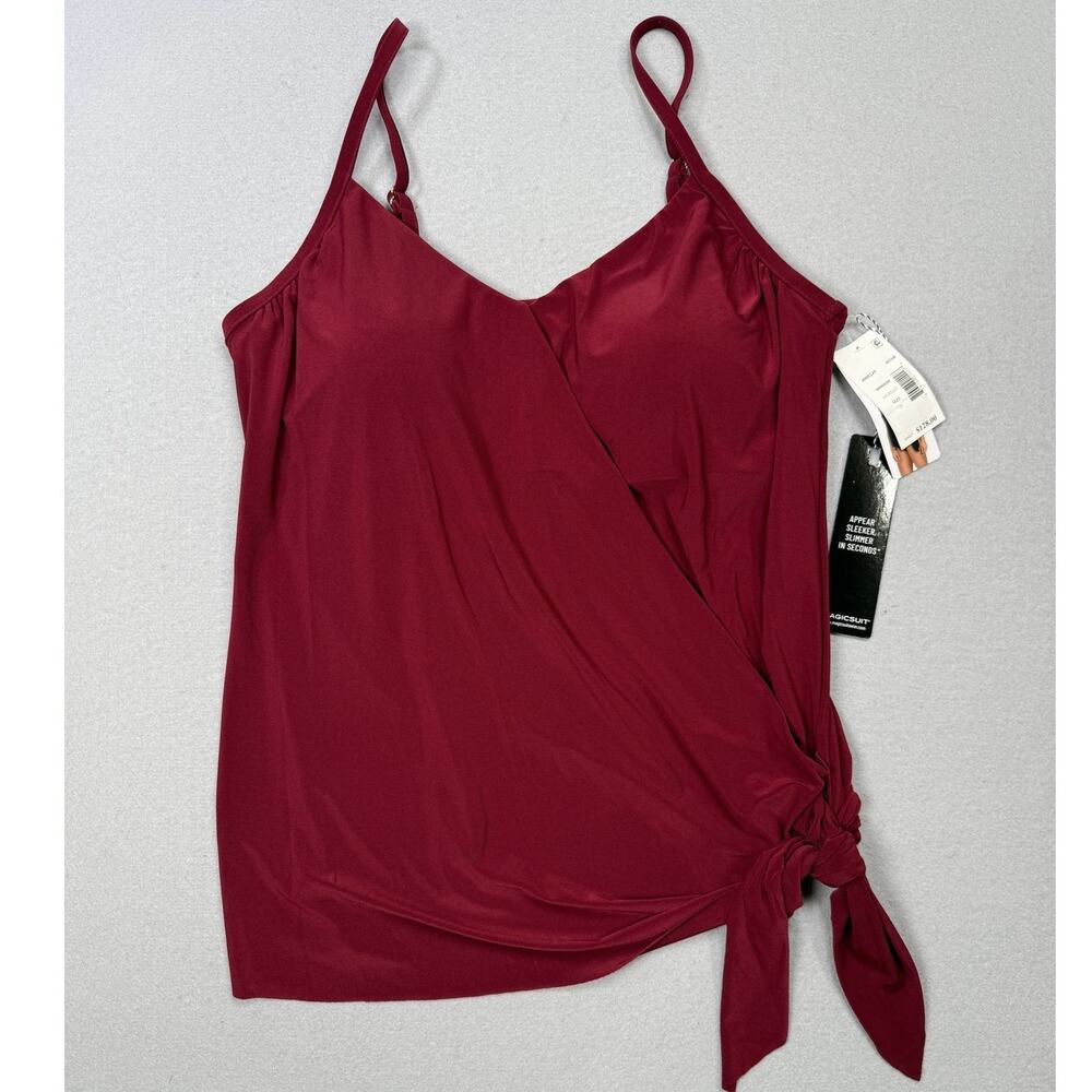 Magicsuit Alex Side-Tie Underwire Tankini Top Merlot 16 $128 - Picture 2 of 9